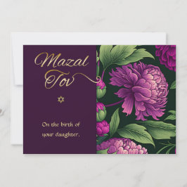 Mazal Tov Gefeliciteerd Geboorte van Baby Meisje K Notitiekaartje