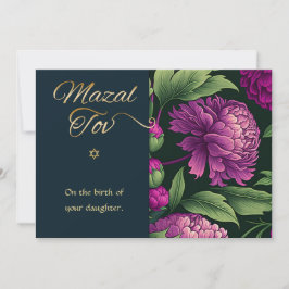 Mazal Tov Gefeliciteerd Geboorte van Baby Meisje K Notitiekaartje