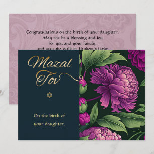 Mazal Tov Gefeliciteerd Geboorte van Baby Meisje K Notitiekaartje