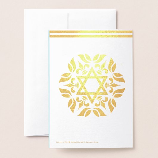 Mazal Tov Gefeliciteerd Mandala Jewish Folie Kaarten (Met envelop)