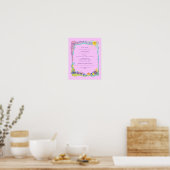 Mazal Tov Jewish Baby Naming Birth Certificate Poster (Keuken)