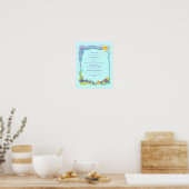 Mazal Tov Jewish Baby Naming Birth Certificate Poster (Keuken)