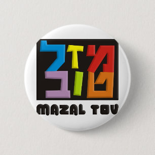Mazal Tov Ronde Button 5,7 Cm