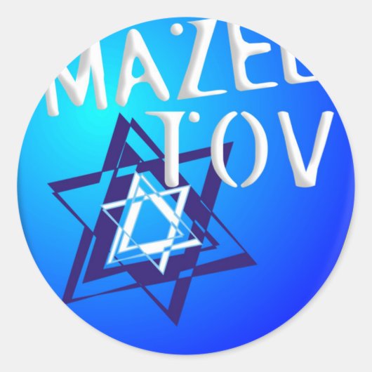 Mazal Tov Ronde Sticker (Voorkant)