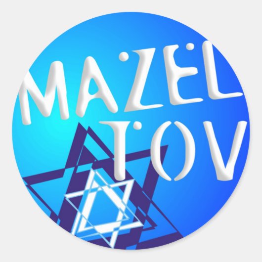 Mazal Tov Ronde Sticker (Voorkant)