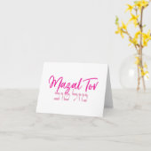 Mazal Tov Simple Hebrew Pink Kaart (Gele Bloem)