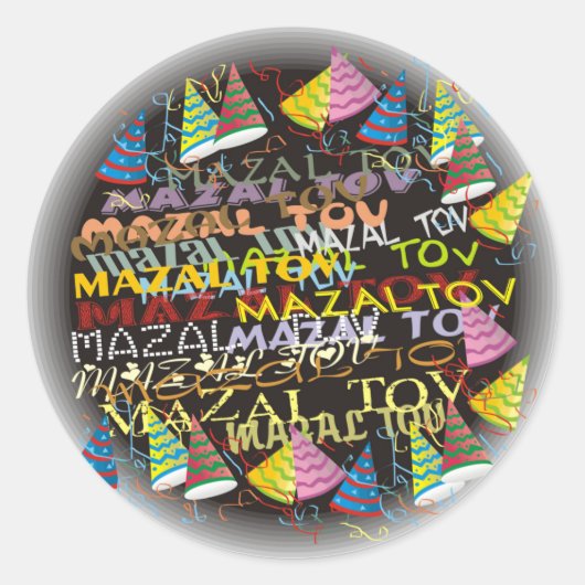 mazal tovs ronde sticker (Voorkant)