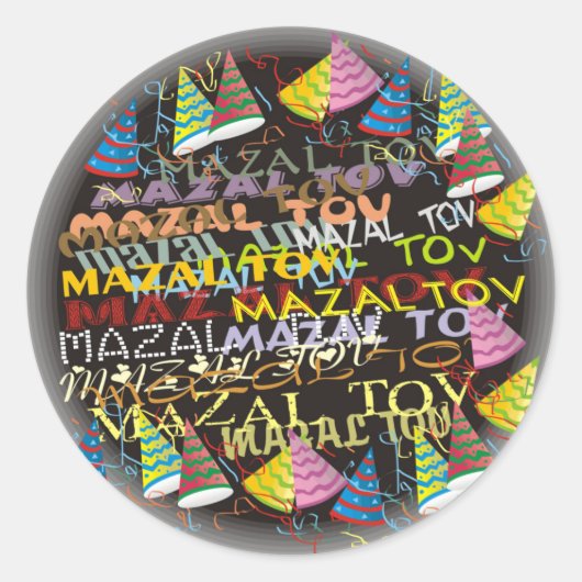 mazal tovs ronde sticker (Voorkant)