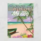 Mazatlan Beach Mexico Beach reisposter Briefkaart (Voorkant)