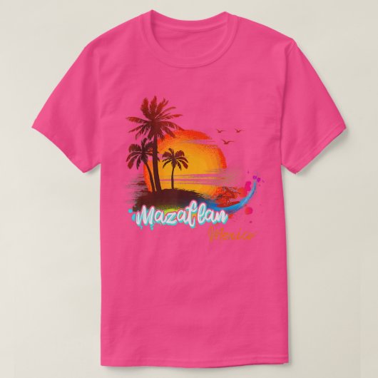 Mazatlan Mexico Beach Summer Vacation Palm Trees S T-shirt (Design voorkant)