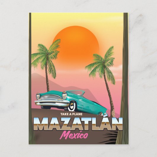 Mazatlán Mexico reisposter Briefkaart (Voorkant)