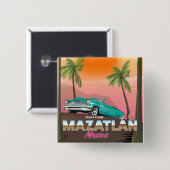 Mazatlán Mexico reisposter Vierkante Button 5,1 Cm (Voorkant /achterkant)