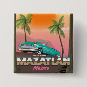 Mazatlán Mexico reisposter Vierkante Button 5,1 Cm (Voorkant)