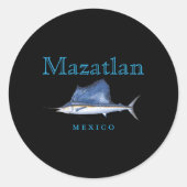 Mazatlan Mexico Sailfish Ronde Sticker (Voorkant)