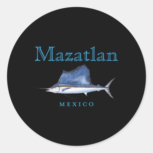 Mazatlan Mexico Sailfish Ronde Sticker (Voorkant)