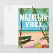 Mazatlán Mexico -  strandreisposter Briefkaart (Voorkant / Achterkant)