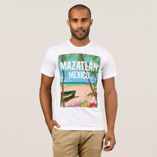 Mazatlán Mexico -  strandreisposter T-shirt (Voorkant volledig)