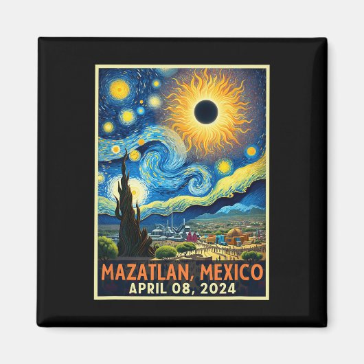 Mazatlan Mexico totale zonsverduistering 2024 ster Magneet (Voorkant)