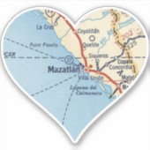 Mazatlan MX kaart Sticker (Voorkant)