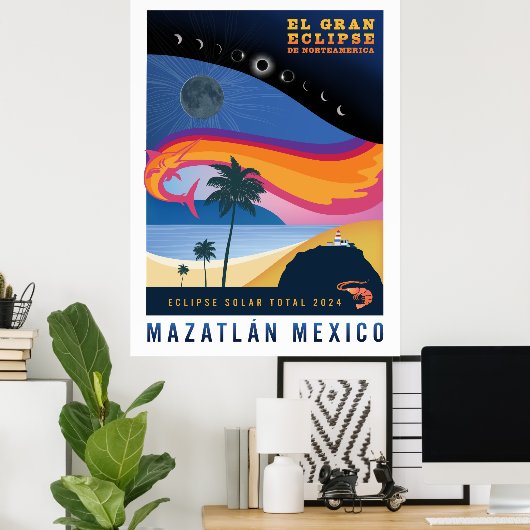 Mazatlan Solar Eclipse Poster (Thuiskantoor)