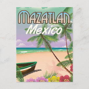 Mazatlan Strand Mexico Strand reisposter Briefkaart