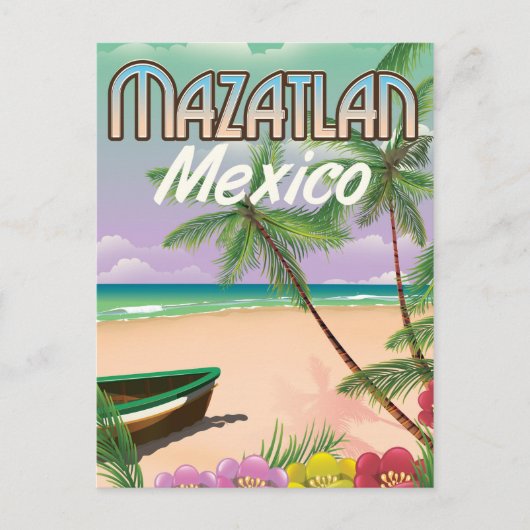 Mazatlan Strand Mexico Strand reisposter Briefkaart (Voorkant)