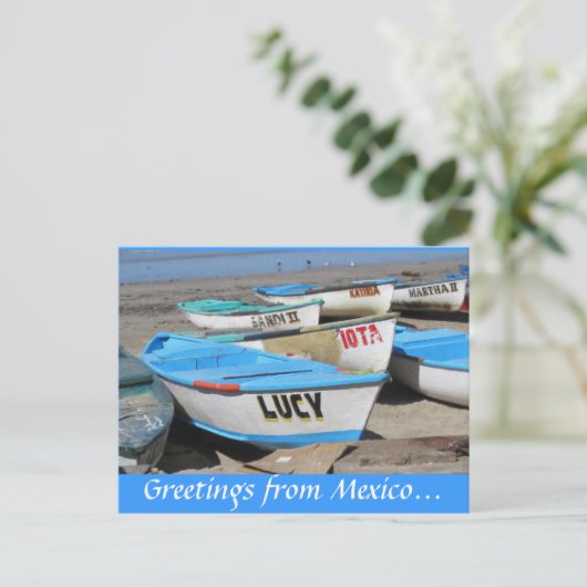 Mazatlan Vissen Boats Briefkaart (Staand voorkant)