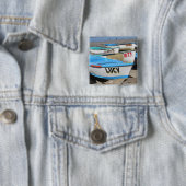 Mazatlan Vissen Boats Vierkante Button 5,1 Cm (In situ)