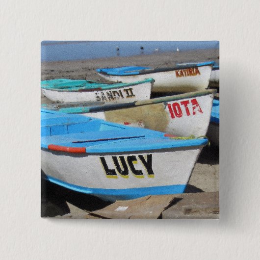 Mazatlan Vissen Boats Vierkante Button 5,1 Cm (Voorkant)