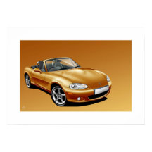 Mazda MX5 mk2 Poster Illustratie