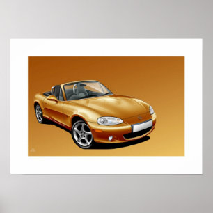 Mazda MX5 mk2 Poster Illustratie