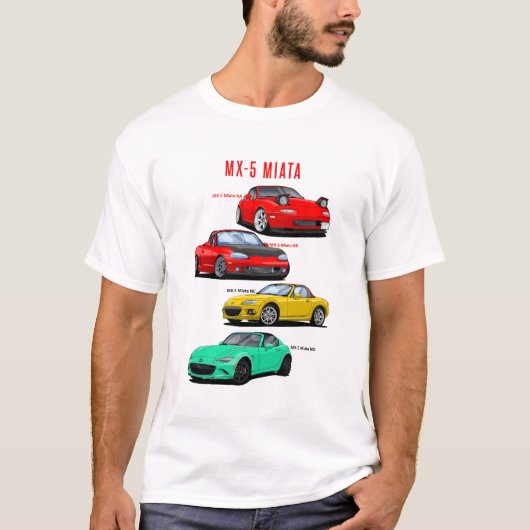 Mazda MX-5 Miata familie T-shirt (Voorkant)