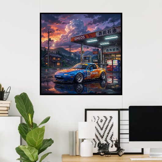Mazda MX-5 Miata Toercar Poster (Thuiskantoor)