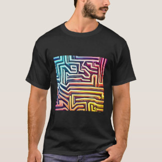 Maze Art - Helder en levendig kleurrijk doolhof T-shirt