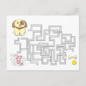 Maze game dog en ball briefkaart (Voorkant)
