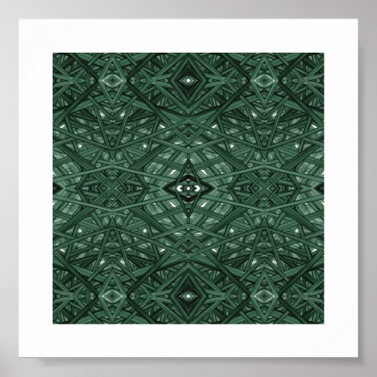 Maze Green Abstracte Alcohol Ink Kunst Poster (Voorkant)