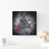 Maze man in lotus pose vierkante klok (Huis)