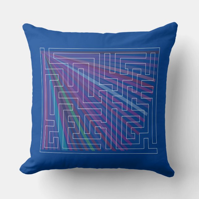 Maze met kleurrijke achtergrond kussen (Voorkant)