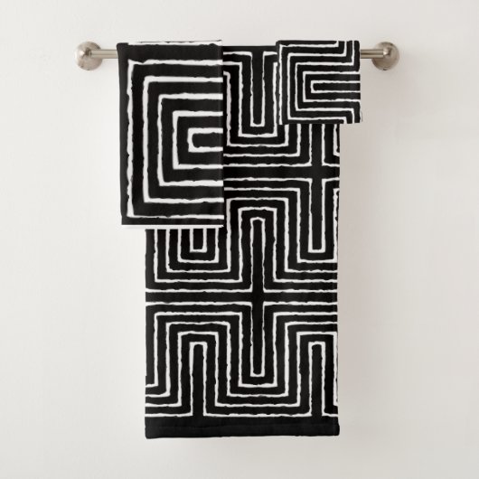 Maze Mudcloth Bath Towel Set Bad Handdoek (Insitu)
