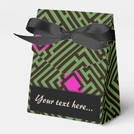 Maze Patroon met Roze Stippen Aangepaste tekst Bedankdoosjes