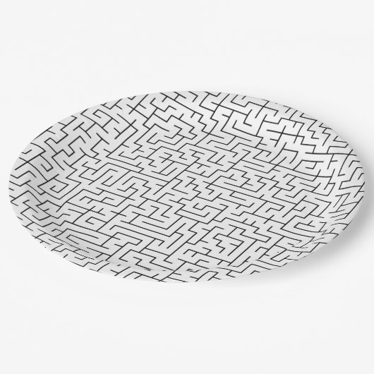 Maze patroon papieren bordje (Gekanteld)