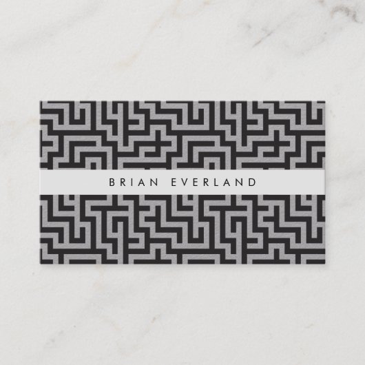 Maze Pattern Black White Profile Appointing Afsprakenkaartje (Voorkant)