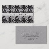 Maze Pattern Black White Profile Appointing Afsprakenkaartje (Voorkant / Achterkant)