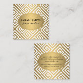 Maze Pattern/Golden Luxe Vierkante Visitekaartje (Voorkant / Achterkant)