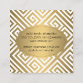 Maze Pattern/Golden Luxe Vierkante Visitekaartje (Achterkant)