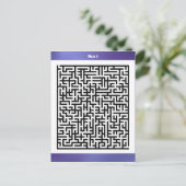 Maze Puzzel Drie Paarse | Activiteit Kaarten (Staand voorkant)