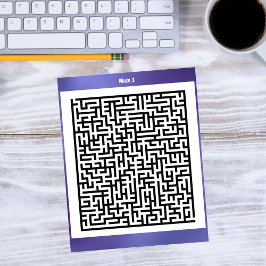 Maze Puzzel Drie Paarse | Activiteit Kaarten
