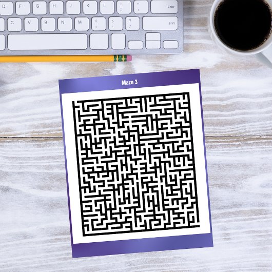Maze Puzzel Drie Paarse | Activiteit Kaarten