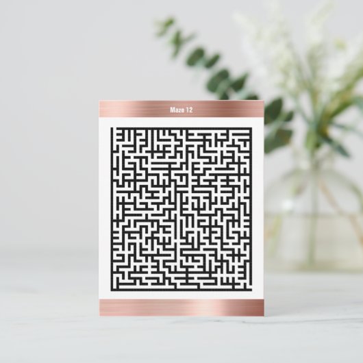 Maze Puzzel Twaalf Koper | Activiteit Kaarten (Staand voorkant)
