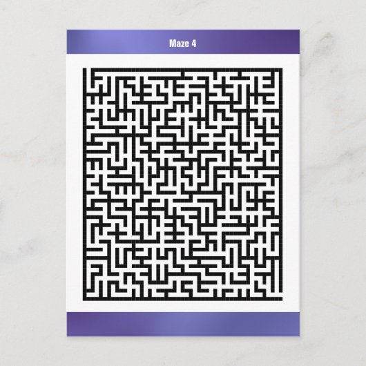 Maze Puzzel Vier Paarse | Activiteit Kaarten (Voorkant)